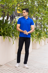 Rama Blue Slim Fit Polo T-Shirt